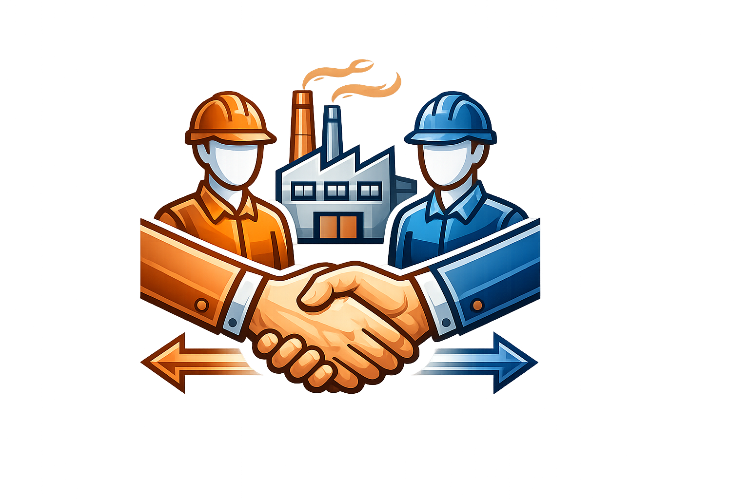 Ilustracja współpracy zespołu i zaplecza przemysłowego